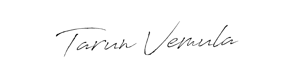 How to make Tarun Vemula name signature. Use Antro_Vectra style for creating short signs online. This is the latest handwritten sign. Tarun Vemula signature style 6 images and pictures png