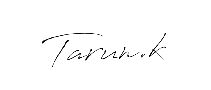 The best way (Antro_Vectra) to make a short signature is to pick only two or three words in your name. The name Tarun.k include a total of six letters. For converting this name. Tarun.k signature style 6 images and pictures png