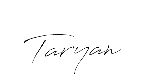 Design your own signature with our free online signature maker. With this signature software, you can create a handwritten (Antro_Vectra) signature for name Taryan. Taryan signature style 6 images and pictures png