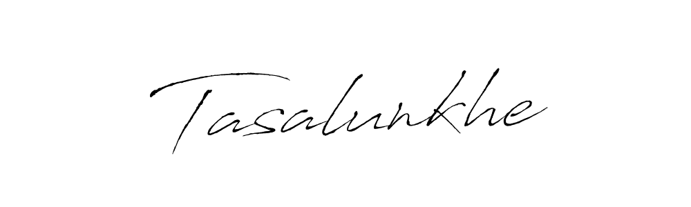 How to make Tasalunkhe name signature. Use Antro_Vectra style for creating short signs online. This is the latest handwritten sign. Tasalunkhe signature style 6 images and pictures png