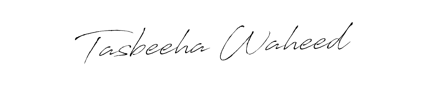 How to make Tasbeeha Waheed name signature. Use Antro_Vectra style for creating short signs online. This is the latest handwritten sign. Tasbeeha Waheed signature style 6 images and pictures png