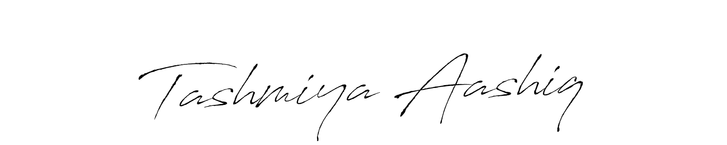 Design your own signature with our free online signature maker. With this signature software, you can create a handwritten (Antro_Vectra) signature for name Tashmiya Aashiq. Tashmiya Aashiq signature style 6 images and pictures png