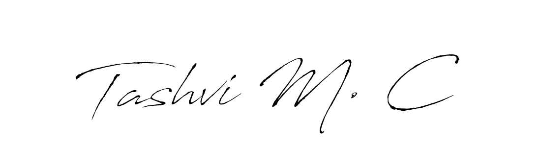 This is the best signature style for the Tashvi M. C name. Also you like these signature font (Antro_Vectra). Mix name signature. Tashvi M. C signature style 6 images and pictures png