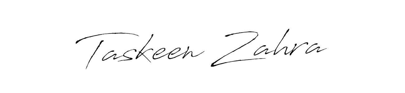 Similarly Antro_Vectra is the best handwritten signature design. Signature creator online .You can use it as an online autograph creator for name Taskeen Zahra. Taskeen Zahra signature style 6 images and pictures png