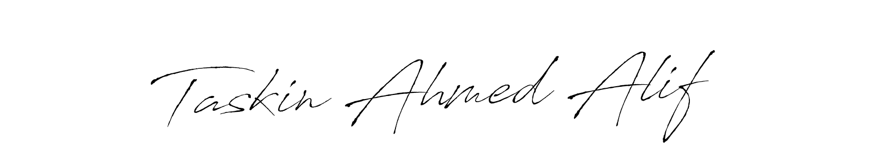 Design your own signature with our free online signature maker. With this signature software, you can create a handwritten (Antro_Vectra) signature for name Taskin Ahmed Alif. Taskin Ahmed Alif signature style 6 images and pictures png