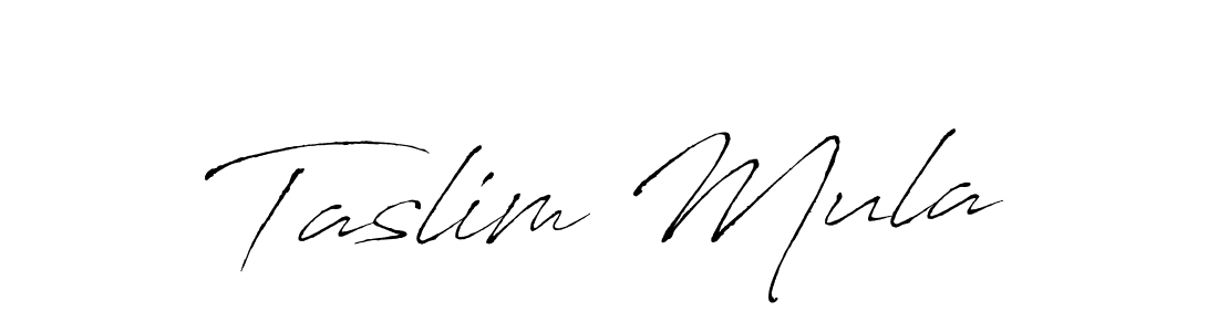 Taslim Mula stylish signature style. Best Handwritten Sign (Antro_Vectra) for my name. Handwritten Signature Collection Ideas for my name Taslim Mula. Taslim Mula signature style 6 images and pictures png