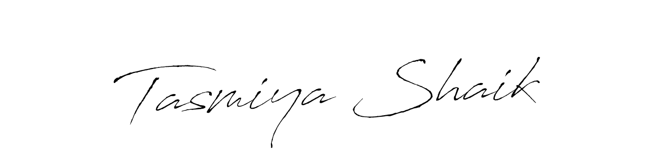 Make a beautiful signature design for name Tasmiya Shaik. With this signature (Antro_Vectra) style, you can create a handwritten signature for free. Tasmiya Shaik signature style 6 images and pictures png