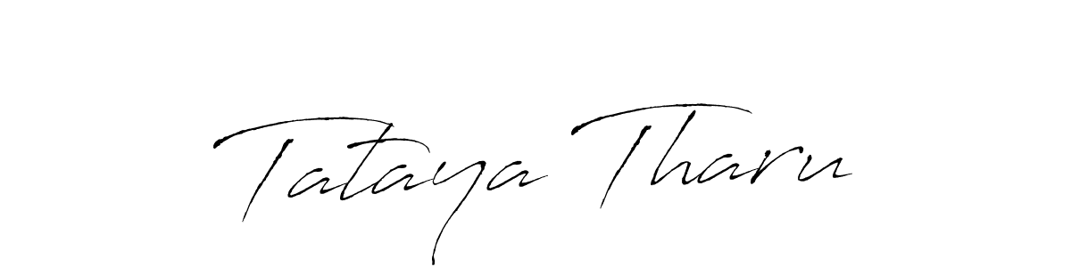 Make a beautiful signature design for name Tataya Tharu. With this signature (Antro_Vectra) style, you can create a handwritten signature for free. Tataya Tharu signature style 6 images and pictures png