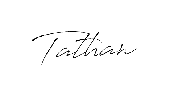 Make a beautiful signature design for name Tathan. With this signature (Antro_Vectra) style, you can create a handwritten signature for free. Tathan signature style 6 images and pictures png