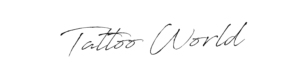 You can use this online signature creator to create a handwritten signature for the name Tattoo World. This is the best online autograph maker. Tattoo World signature style 6 images and pictures png