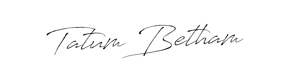 Also You can easily find your signature by using the search form. We will create Tatum Betham name handwritten signature images for you free of cost using Antro_Vectra sign style. Tatum Betham signature style 6 images and pictures png