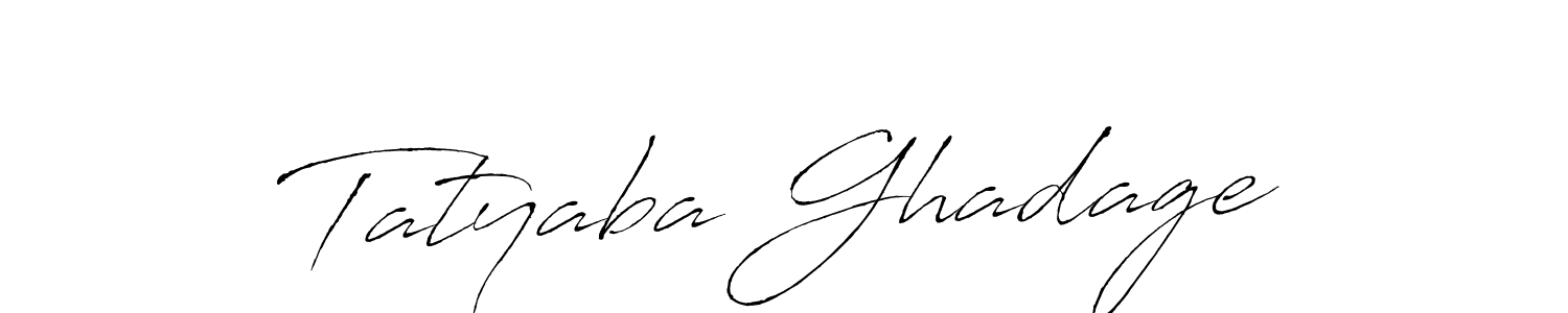 How to make Tatyaba Ghadage name signature. Use Antro_Vectra style for creating short signs online. This is the latest handwritten sign. Tatyaba Ghadage signature style 6 images and pictures png