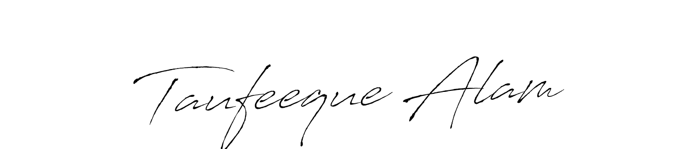Design your own signature with our free online signature maker. With this signature software, you can create a handwritten (Antro_Vectra) signature for name Taufeeque Alam. Taufeeque Alam signature style 6 images and pictures png