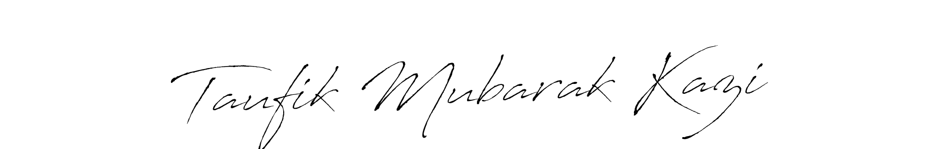 How to make Taufik Mubarak Kazi name signature. Use Antro_Vectra style for creating short signs online. This is the latest handwritten sign. Taufik Mubarak Kazi signature style 6 images and pictures png
