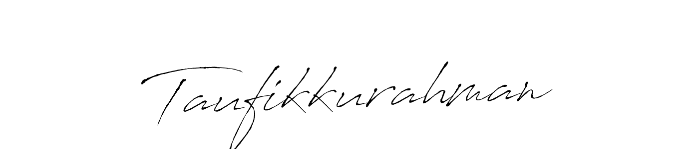 How to make Taufikkurahman name signature. Use Antro_Vectra style for creating short signs online. This is the latest handwritten sign. Taufikkurahman signature style 6 images and pictures png