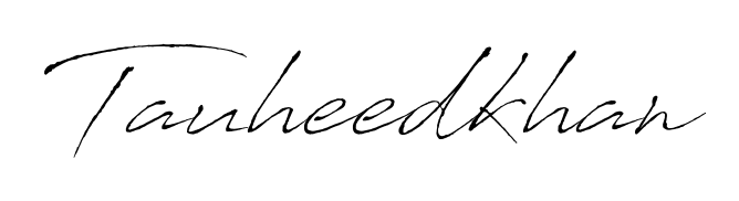 Quickly download Tauheedkhan name signature in high-resolution PNG using Antro_Vectra style. Ready to insert into PDFs and online applications. Tauheedkhan signature style 6 images and pictures png