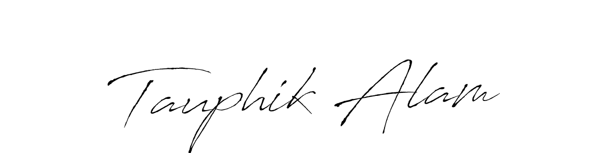 Create a beautiful signature design for name Tauphik Alam. With this signature (Antro_Vectra) fonts, you can make a handwritten signature for free. Tauphik Alam signature style 6 images and pictures png