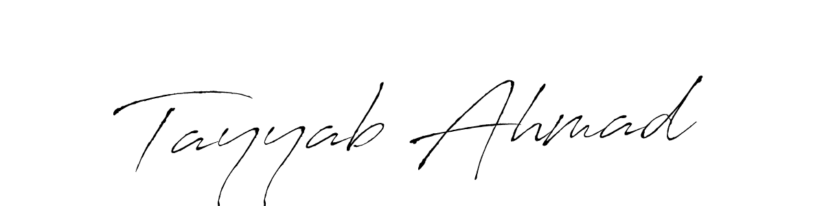 How to make Tayyab Ahmad signature? Antro_Vectra is a professional autograph style. Create handwritten signature for Tayyab Ahmad name. Tayyab Ahmad signature style 6 images and pictures png