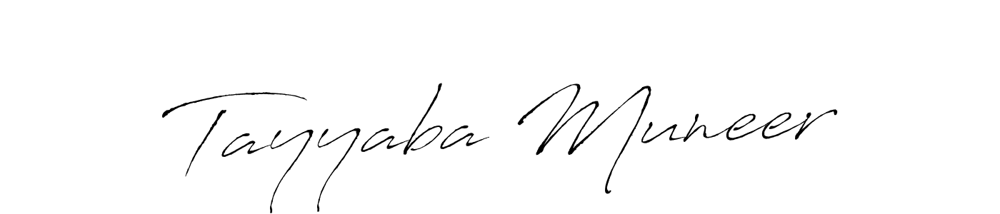 Create a beautiful signature design for name Tayyaba Muneer. With this signature (Antro_Vectra) fonts, you can make a handwritten signature for free. Tayyaba Muneer signature style 6 images and pictures png