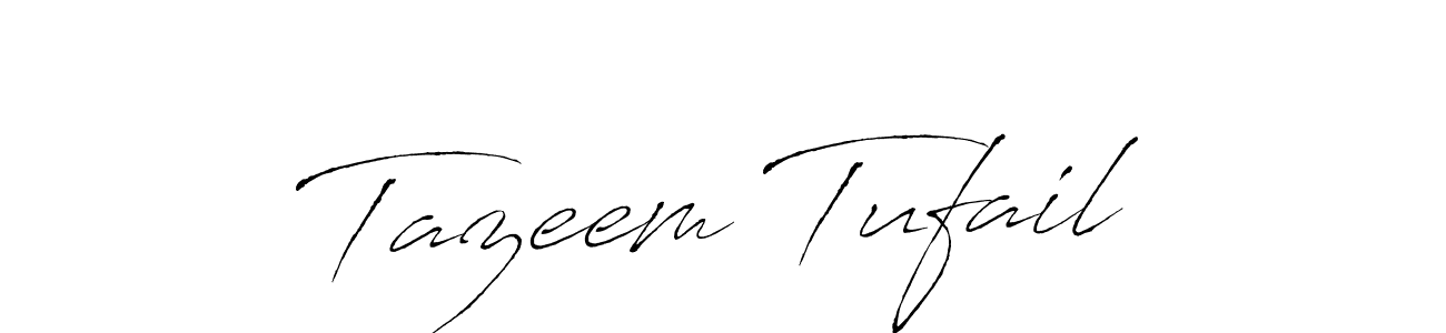 Make a beautiful signature design for name Tazeem Tufail. With this signature (Antro_Vectra) style, you can create a handwritten signature for free. Tazeem Tufail signature style 6 images and pictures png