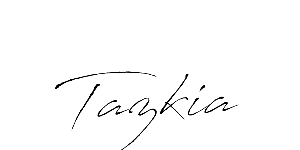 Make a beautiful signature design for name Tazkia. With this signature (Antro_Vectra) style, you can create a handwritten signature for free. Tazkia signature style 6 images and pictures png