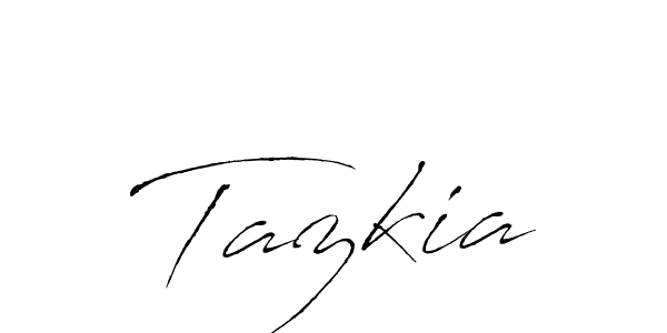 Make a beautiful signature design for name Tazkia. With this signature (Antro_Vectra) style, you can create a handwritten signature for free. Tazkia signature style 6 images and pictures png