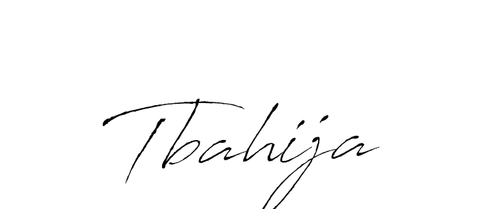 Use a signature maker to create a handwritten signature online. With this signature software, you can design (Antro_Vectra) your own signature for name Tbahija. Tbahija signature style 6 images and pictures png