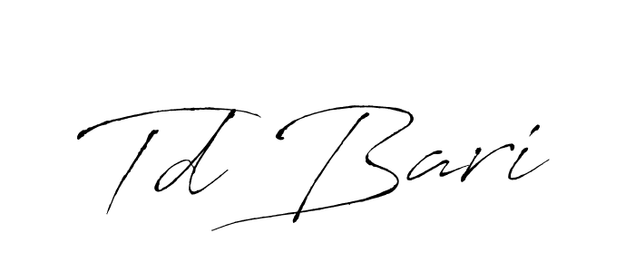 How to make Td Bari signature? Antro_Vectra is a professional autograph style. Create handwritten signature for Td Bari name. Td Bari signature style 6 images and pictures png