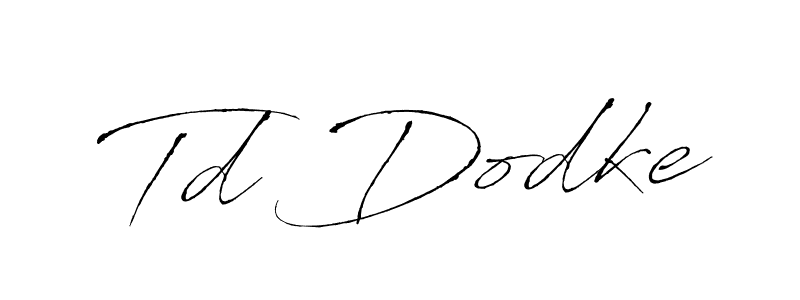 Antro_Vectra is a professional signature style that is perfect for those who want to add a touch of class to their signature. It is also a great choice for those who want to make their signature more unique. Get Td Dodke name to fancy signature for free. Td Dodke signature style 6 images and pictures png