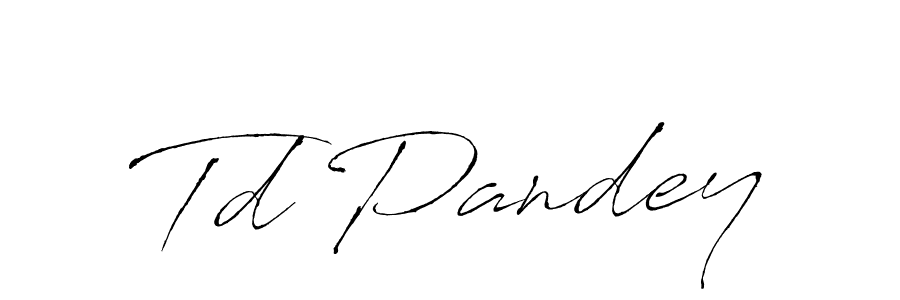 The best way (Antro_Vectra) to make a short signature is to pick only two or three words in your name. The name Td Pandey include a total of six letters. For converting this name. Td Pandey signature style 6 images and pictures png