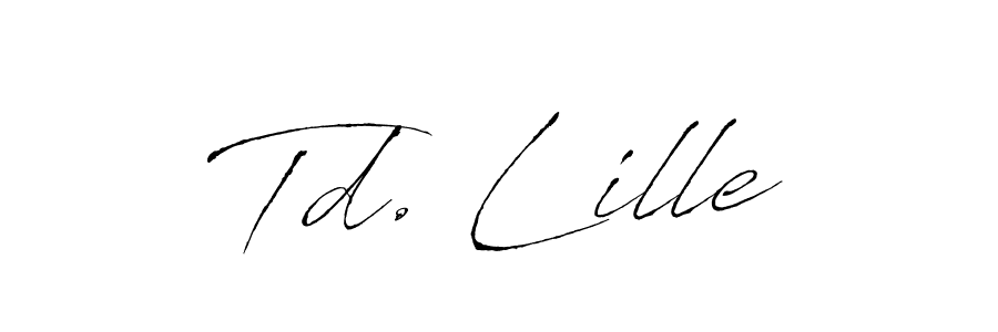 Td. Lille stylish signature style. Best Handwritten Sign (Antro_Vectra) for my name. Handwritten Signature Collection Ideas for my name Td. Lille. Td. Lille signature style 6 images and pictures png