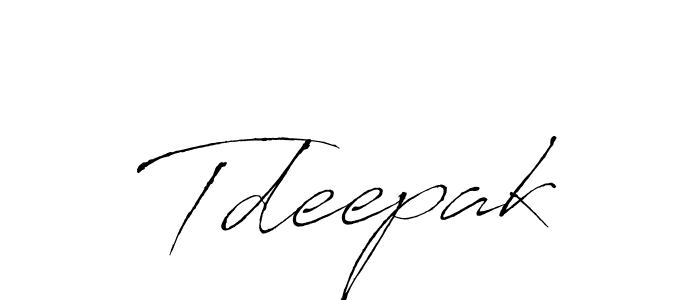 Use a signature maker to create a handwritten signature online. With this signature software, you can design (Antro_Vectra) your own signature for name Tdeepak. Tdeepak signature style 6 images and pictures png