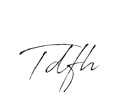 Make a beautiful signature design for name Tdfh. With this signature (Antro_Vectra) style, you can create a handwritten signature for free. Tdfh signature style 6 images and pictures png