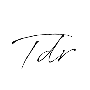 Make a beautiful signature design for name Tdr. With this signature (Antro_Vectra) style, you can create a handwritten signature for free. Tdr signature style 6 images and pictures png