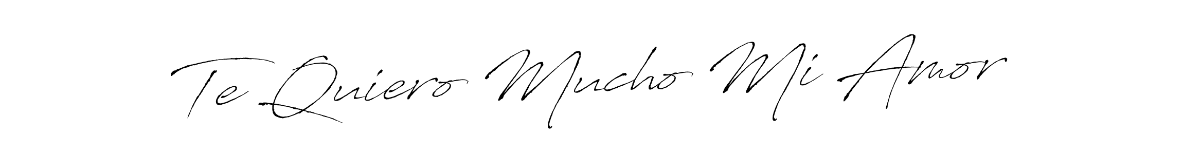 Antro_Vectra is a professional signature style that is perfect for those who want to add a touch of class to their signature. It is also a great choice for those who want to make their signature more unique. Get Te Quiero Mucho Mi Amor name to fancy signature for free. Te Quiero Mucho Mi Amor signature style 6 images and pictures png