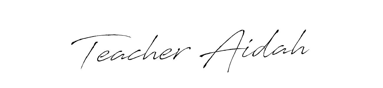 Create a beautiful signature design for name Teacher Aidah. With this signature (Antro_Vectra) fonts, you can make a handwritten signature for free. Teacher Aidah signature style 6 images and pictures png