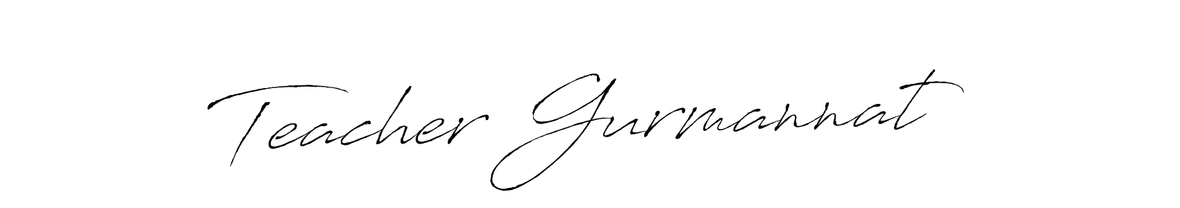Teacher Gurmannat stylish signature style. Best Handwritten Sign (Antro_Vectra) for my name. Handwritten Signature Collection Ideas for my name Teacher Gurmannat. Teacher Gurmannat signature style 6 images and pictures png