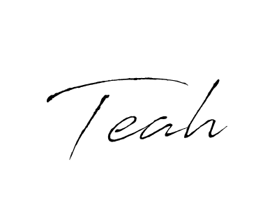 Use a signature maker to create a handwritten signature online. With this signature software, you can design (Antro_Vectra) your own signature for name Teah. Teah signature style 6 images and pictures png