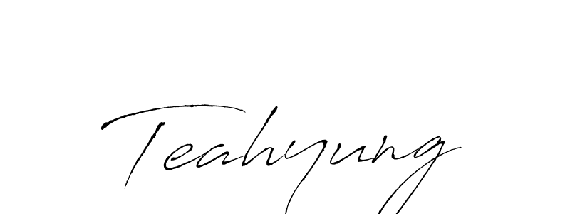 Design your own signature with our free online signature maker. With this signature software, you can create a handwritten (Antro_Vectra) signature for name Teahyung. Teahyung signature style 6 images and pictures png