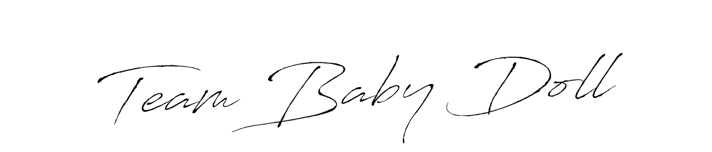 Create a beautiful signature design for name Team Baby Doll. With this signature (Antro_Vectra) fonts, you can make a handwritten signature for free. Team Baby Doll signature style 6 images and pictures png