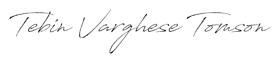 Express your personality with a custom Tebin Varghese Tomson signature crafted with Antro_Vectra typography. Free transparent PNG download available. Tebin Varghese Tomson signature style 6 images and pictures png
