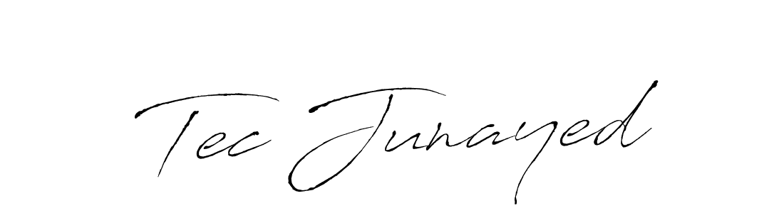 How to make Tec Junayed name signature. Use Antro_Vectra style for creating short signs online. This is the latest handwritten sign. Tec Junayed signature style 6 images and pictures png
