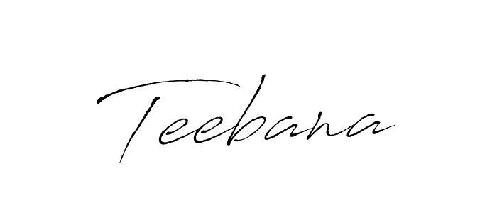 Use a signature maker to create a handwritten signature online. With this signature software, you can design (Antro_Vectra) your own signature for name Teebana. Teebana signature style 6 images and pictures png