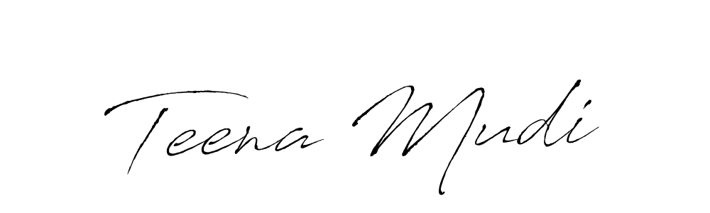 How to make Teena Mudi name signature. Use Antro_Vectra style for creating short signs online. This is the latest handwritten sign. Teena Mudi signature style 6 images and pictures png