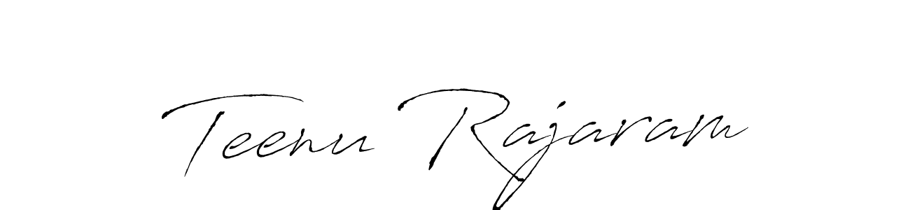 Antro_Vectra is a professional signature style that is perfect for those who want to add a touch of class to their signature. It is also a great choice for those who want to make their signature more unique. Get Teenu Rajaram name to fancy signature for free. Teenu Rajaram signature style 6 images and pictures png