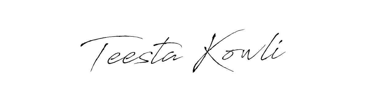 Create a beautiful signature design for name Teesta Kowli. With this signature (Antro_Vectra) fonts, you can make a handwritten signature for free. Teesta Kowli signature style 6 images and pictures png