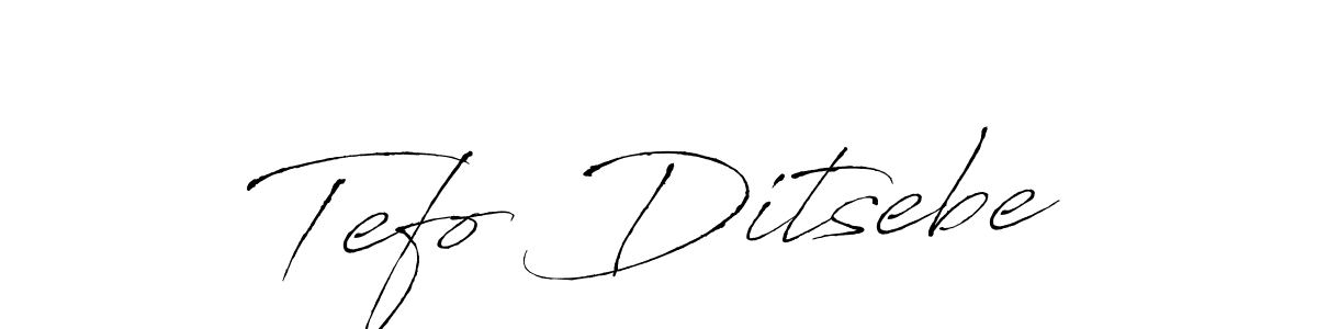 The best way (Antro_Vectra) to make a short signature is to pick only two or three words in your name. The name Tefo Ditsebe include a total of six letters. For converting this name. Tefo Ditsebe signature style 6 images and pictures png