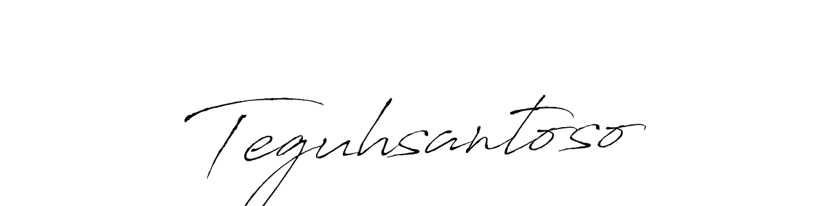 You should practise on your own different ways (Antro_Vectra) to write your name (Teguhsantoso) in signature. don't let someone else do it for you. Teguhsantoso signature style 6 images and pictures png