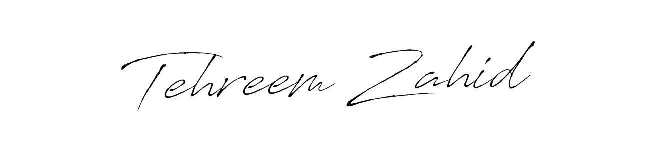 Design your own signature with our free online signature maker. With this signature software, you can create a handwritten (Antro_Vectra) signature for name Tehreem Zahid. Tehreem Zahid signature style 6 images and pictures png