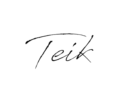 Antro_Vectra is a professional signature style that is perfect for those who want to add a touch of class to their signature. It is also a great choice for those who want to make their signature more unique. Get Teik name to fancy signature for free. Teik signature style 6 images and pictures png